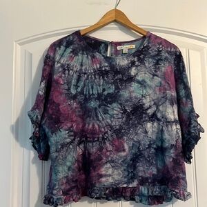 Anthropologie linen blend Tye dye top